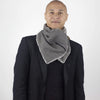 Wilderspin Scarves Faux Fur and Flannel Neck Wrap Scarf with Front Pocket Grey Herringbone Silver Fox Fur Pocket Scarf