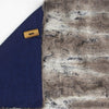 Wilderspin Scarves Faux Fur and Flannel Neck Wrap Scarf with Front Pocket Blue Herringbone Mountain Faux Fur Pocket Scarf
