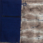 Wilderspin Scarves Faux Fur and Flannel Neck Wrap Scarf with Front Pocket Blue Herringbone Mountain Faux Fur Pocket Scarf