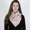 Wilderspin Scarves Faux Fur and Flannel Neck Wrap Scarf with Front Pocket Pink Herringbone Pink Leopard Fur Pocket Scarf