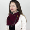 Wilderspin Scarves Faux Fur and Flannel Neck Wrap Scarf with Front Pocket Red Herringbone Mountain Fur Pocket Scarf