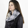 Wilderspin Scarves Faux Fur and Flannel Twisted Infinity Scarf Light Gray Silver Fox Fur Faux Fur & Flannel