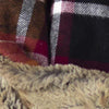 Wilderspin Scarves Faux Fur and Flannel Twisted Infinity Scarf Orange/Berry/Black Plaid Red Wolf Fur Faux Fur & Flannel