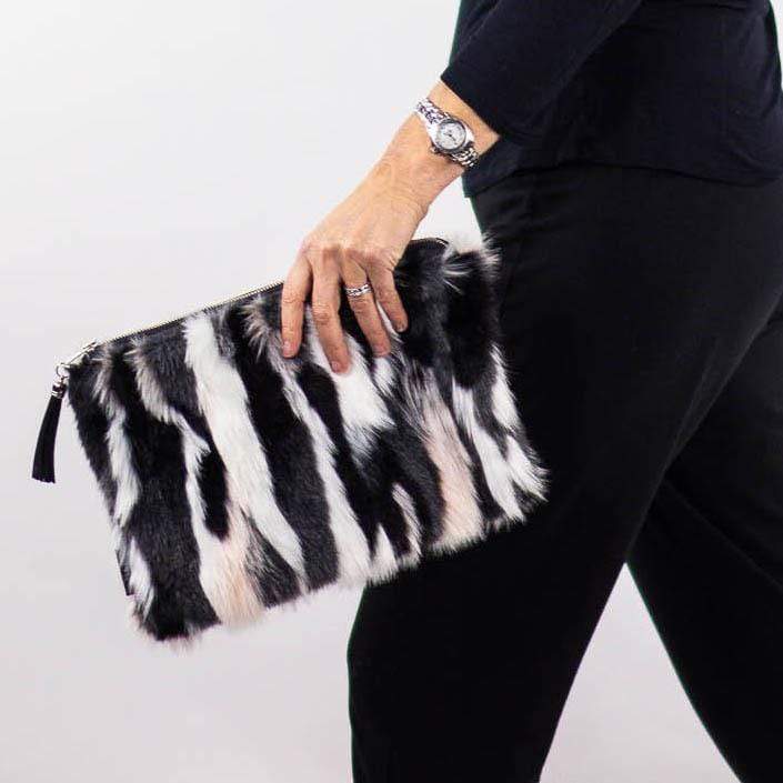 Wilderspin Scarves Faux Fur Clutch and Cross Body Bag Himalayan Faux Fur Clutch