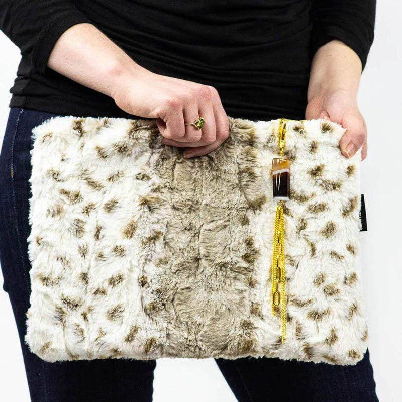 Women Faux Fox Fur Clutch Bag Fluffy Furry Purse Pearl Chian Strap Handbag  Zipper Soft White | Wish