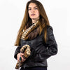 Wilderspin Scarves Faux Fur Scarf and Clutch Bag Combination Set Leopard/Mink Combination Set