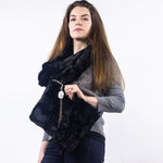 Wilderspin Scarves Faux Fur Scarf and Clutch Bag Combination Set Solid Black Combination