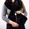 Wilderspin Scarves Faux Fur Scarf and Clutch Bag Combination Set Solid Black Combination